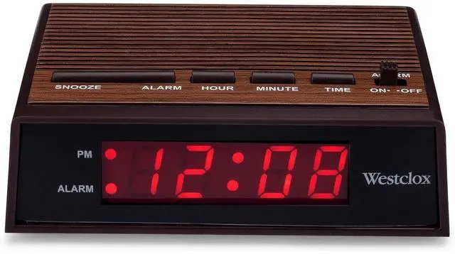Main image of Eyesoul Retro Wood Style Easy To Read Super Bright Small Night Table Ascending Alarm Clock 22690.