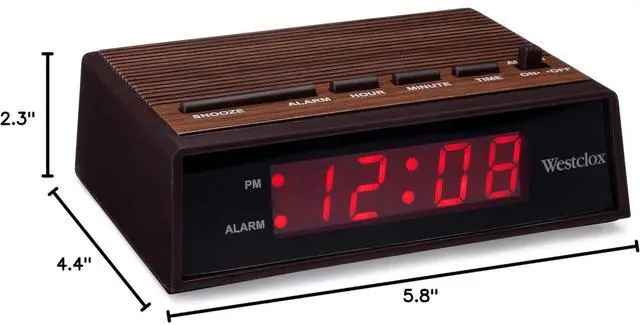 Alt view image 6 of 6 - Eyesoul Retro Wood Style Easy To Read Super Bright Small Night Table Ascending Alarm Clock 22690.
