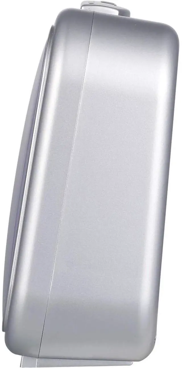 Alt view image 4 of 6 - Eyesoul 5.5" Large Analog Alarm Clock Silent Non Ticking, Gentle Wake, Beep Sounds, Increasing Volume, Battery Operated Snooze and Manual Light, Easy Set, Silver