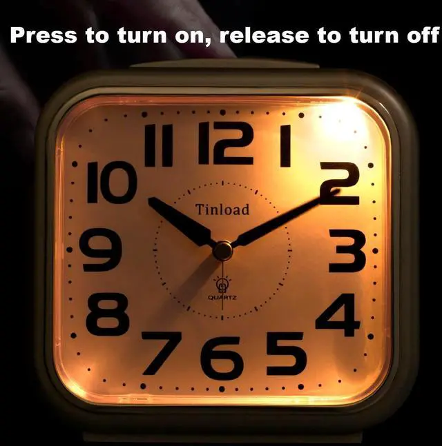 Alt view image 6 of 6 - Eyesoul 5.5" Large Analog Alarm Clock Silent Non Ticking, Gentle Wake, Beep Sounds, Increasing Volume, Battery Operated Snooze and Manual Light, Easy Set, Silver