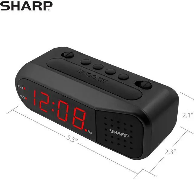 Alt view image 4 of 6 - Eyesoul Digital Alarm Clock  Black Case with Red LEDs - Ascending Alarm Grows Increasing Louder, Gentle Wake Up Experience, Dual Alarm - Battery Back-up, Easy to Use with Simple Operation