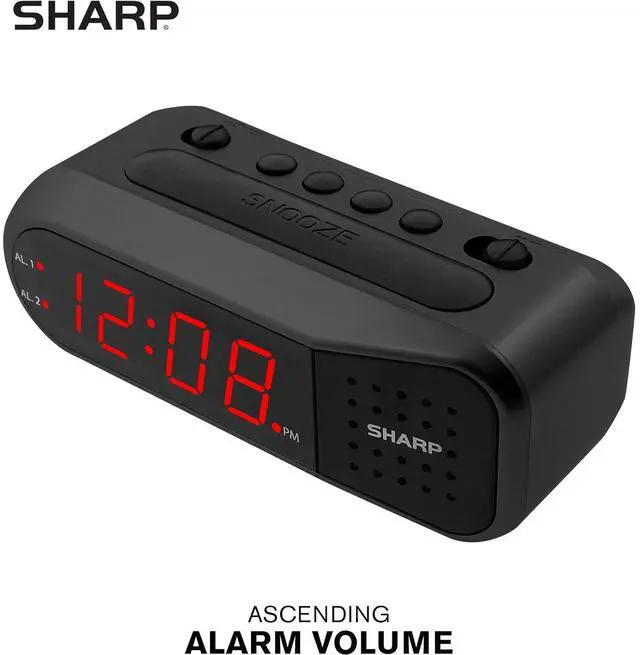 Alt view image 5 of 6 - Eyesoul Digital Alarm Clock  Black Case with Red LEDs - Ascending Alarm Grows Increasing Louder, Gentle Wake Up Experience, Dual Alarm - Battery Back-up, Easy to Use with Simple Operation