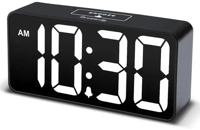 Main image of Eyesoul Small Digital Alarm Clock for Bederoom, Large Big Numbers Display with Dimmer for Living Room, Electric Bedside Desk Clock with USB Charging Port, Adjustable Volume, USB-C Adapter Powered