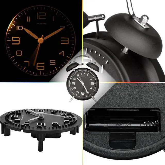 Alt view image 3 of 6 - Eyesoul 4 Inches Twin Bell Loud Alarm Clock for Heavy Sleepers, Backlight, Battery Operated Old Fashioned Alarm Clock for Bedrooms (3D-Dial, Black)