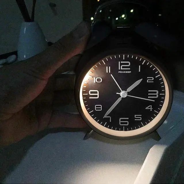 Alt view image 6 of 6 - Eyesoul 4 Inches Twin Bell Loud Alarm Clock for Heavy Sleepers, Backlight, Battery Operated Old Fashioned Alarm Clock for Bedrooms (3D-Dial, Black)