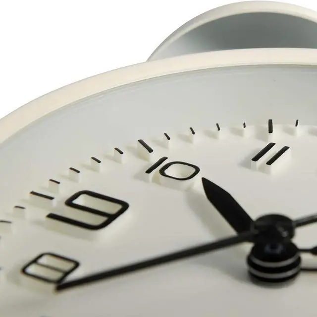 Alt view image 4 of 6 - Eyesoul 4 Inches Twin Bell Loud Alarm Clock for Heavy Sleepers, Backlight, Battery Operated Old Fashioned Alarm Clock for Bedrooms (3D-Dial, White)