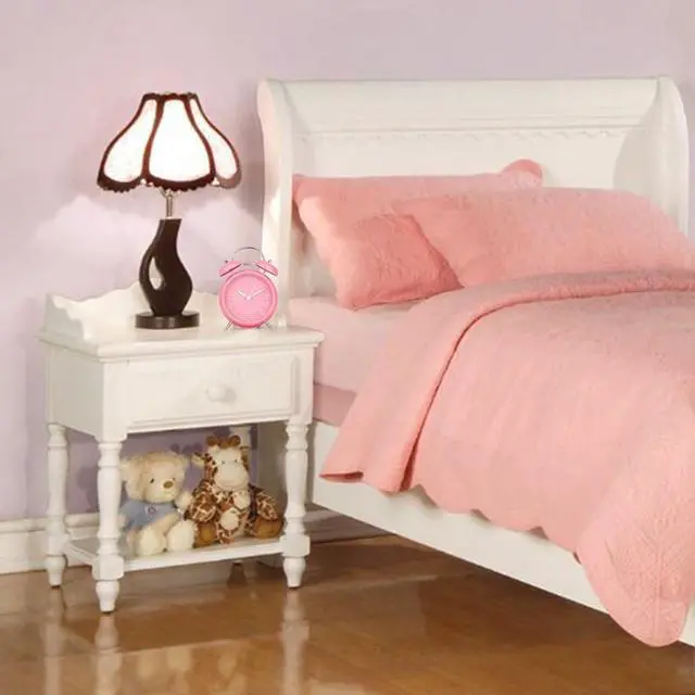 Alt view image 4 of 6 - Eyesoul 4 Inches Twin Bell Loud Alarm Clock for Heavy Sleepers Kids, Battery Operated Old Fashioned Alarm Clock (3D-Dial, Pink)