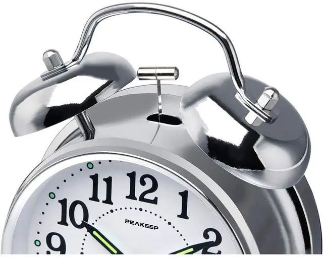 Alt view image 3 of 6 - Eyesoul 4 inches Twin Bell Loud Alarm Clock for Heavy Sleepers (Chrome Finish)