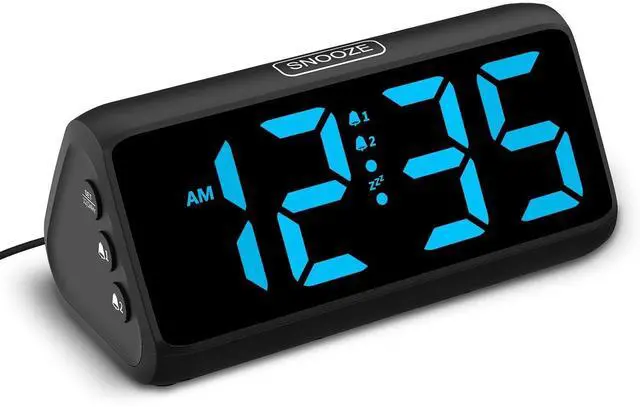 Alt view image 2 of 6 - Eyesoul Digital Alarm Clocks for Bedrooms, Loud Alarm Clock with Dual Alarms, Bold Digits, 5 Dimmers, 4 Volumes, Snooze, Bedside Clock for Deep Sleepers Kids Teens Seniors, Plug in Clock, Easy to Set