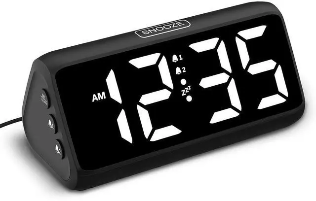 Main image of Eyesoul Digital Alarm Clocks for Bedrooms, Loud Alarm Clock with Dual Alarms, Bold Digits, 5 Dimmers, 4 Volumes, Snooze, Bedside Clock for Deep Sleepers Kids Teens Seniors, Plug in Clock, Easy to Set