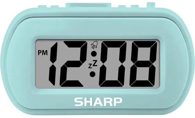 Main image of Eyesoul Digital Alarm Clock  Tactile Case with Soft Rubberized Finish - Battery Operated  Blue Backlight on Demand  Ascending Alarm  Easy to Use - Mint