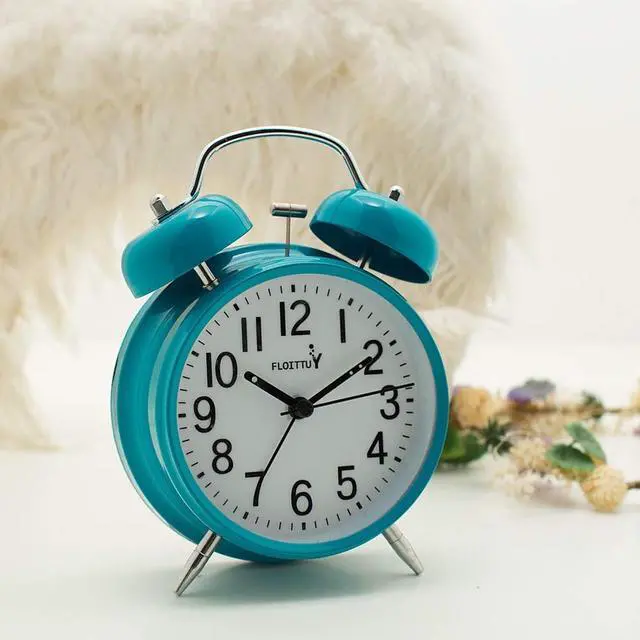 Alt view image 3 of 6 - Eyesoul [Loud Alarm for Deep Sleepers) 4'' Twin Bell Alarm Clock with Backlight for Bedroom and Home Decoration(Blue)