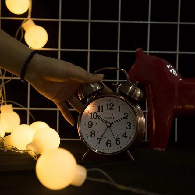 Alt view image 4 of 6 - Eyesoul {Loud Alarm for Deep Sleepers) 4'' Twin Bell Alarm Clock with Backlight for Bedroom and Home Decoration(Red-Brown)