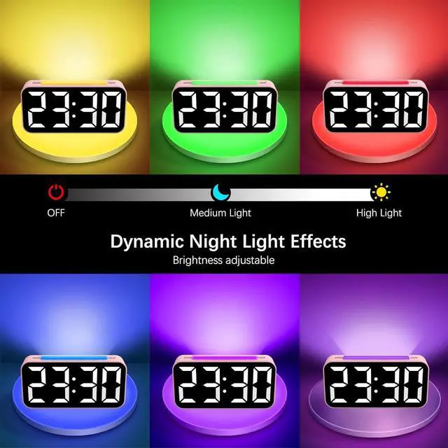 Alt view image 2 of 6 - Eyesoul Loud Alarm Clocks for Bedrooms Heavy Sleepers, Digital Clock with Night Light, Large Display, Dual Alarm, Snooze, Dimmable Bedside Alarm Clock for Kids Teens Boys Girls