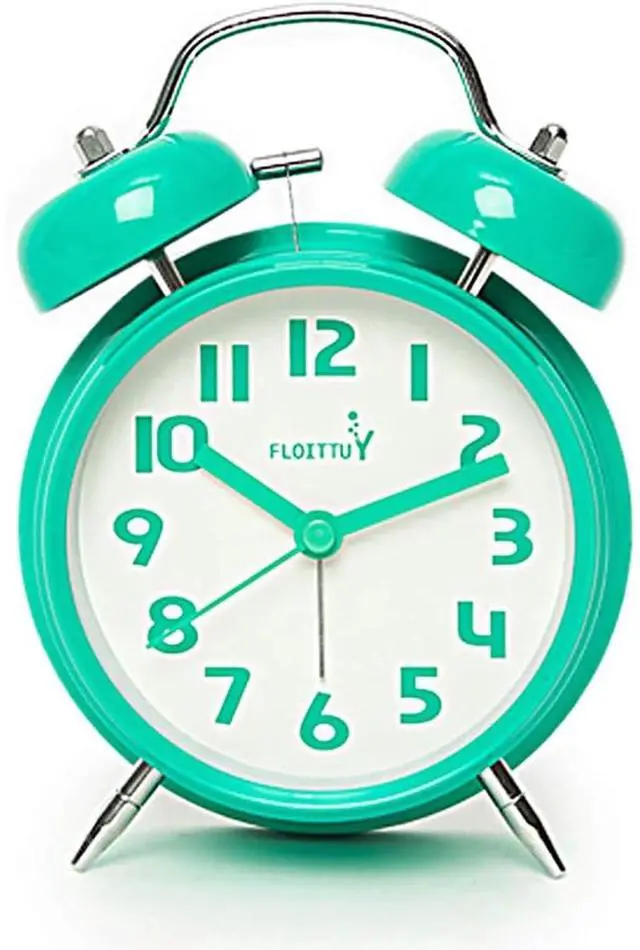 Main image of Eyesoul {Loud Alarm for Deep Sleepers) 4'' Twin Bell Alarm Clock with Backlight for Bedroom and Home Decoration (Mint Green)