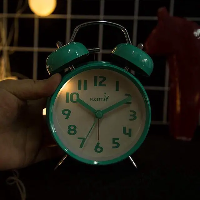 Alt view image 4 of 6 - Eyesoul {Loud Alarm for Deep Sleepers) 4'' Twin Bell Alarm Clock with Backlight for Bedroom and Home Decoration (Mint Green)