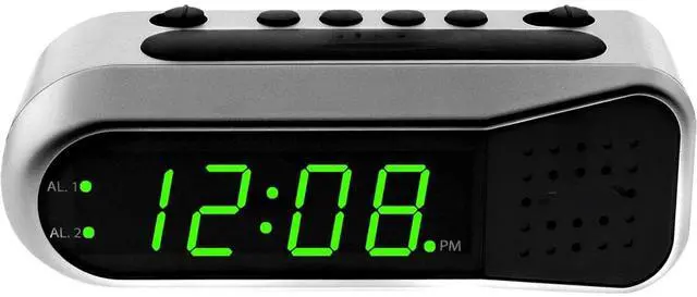 Main image of Eyesoul Digital Alarm Clock - Ascending Alarm Begins Faintly and Grows Increasing Louder, Gentle Wake Up Experience, Dual Alarm - Battery Back-up, Easy to Use with Simple Operation (Brushed Silver)