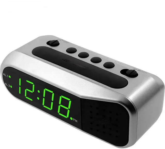 Alt view image 6 of 6 - Eyesoul Digital Alarm Clock - Ascending Alarm Begins Faintly and Grows Increasing Louder, Gentle Wake Up Experience, Dual Alarm - Battery Back-up, Easy to Use with Simple Operation (Brushed Silver)