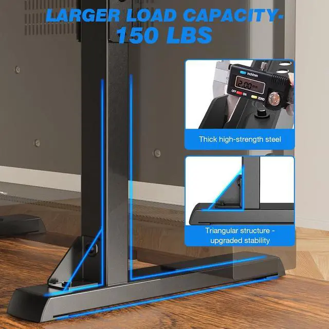 Alt view image 4 of 6 - Eyesoul Table Top TV Stand with Height Adjustable TV Legs, TV Stands Base with Cable Management for Most 37 to 86 Inch Flat or Curved TVs, Steel TV Feet Holds up to 150 lbs, Max VESA 800x600mm, Black