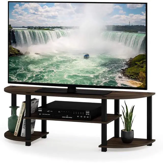 Main image of Eyesoul Turn-S-Tube Wide TV Entertainment Center, Columbia Walnut/Black