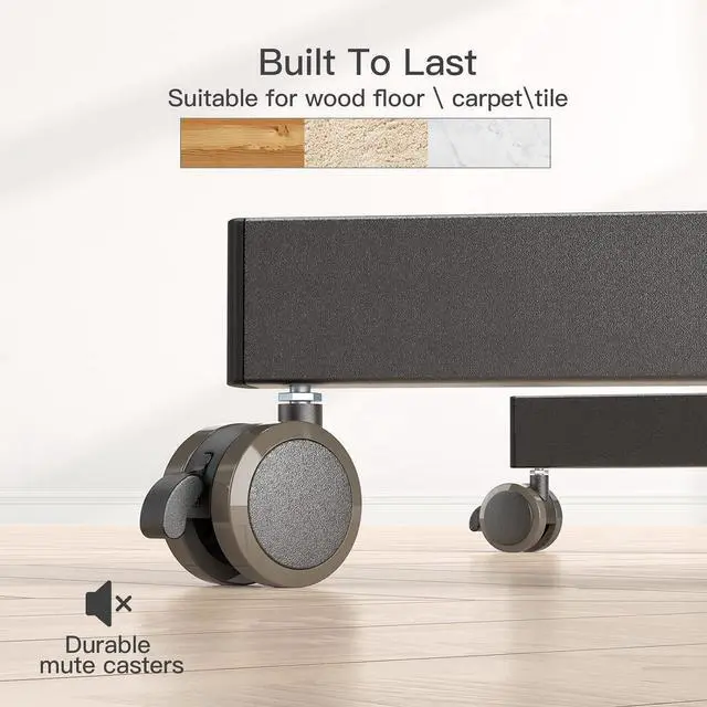 Alt view image 6 of 6 - Eyesoul Mobile TV Cart, Rolling TV Stand for 13-50 inch TVs with 30° Tilt Universal TV Cart for LED/LCD/OLED TV Height Adjustable Floor TV Stand Holds 44lbs Portable Monitor Stand Max VESA 200x200mm