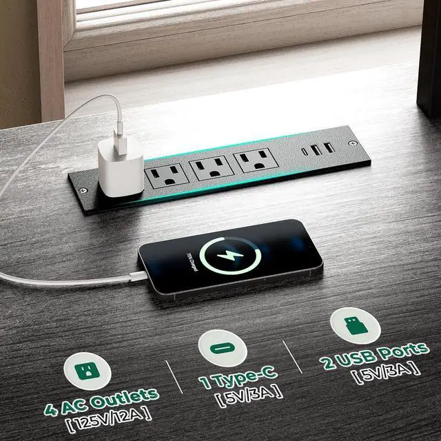 Alt view image 3 of 6 - Eyesoul TV Stand for 75 80 Inch TV, Entertainment Center with Power Outlets and LED Lights, 70.9 Inch TV Console for Living Room, Media Console with Drawers and Shelves, Grey