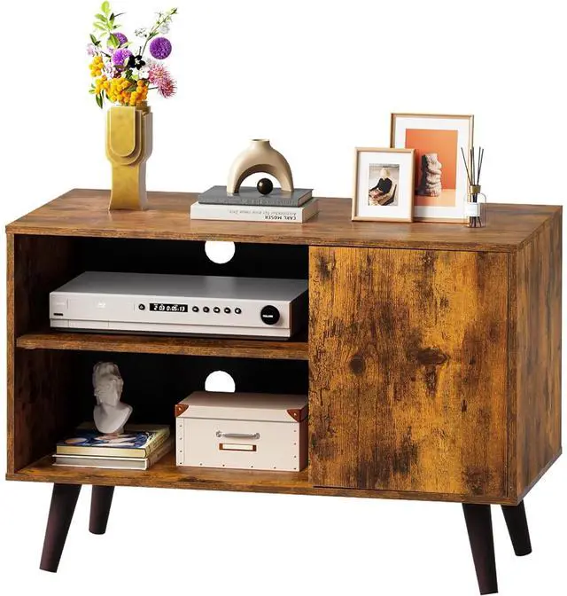 Main image of Eyesoul TV Stand for 40 Inch TVs, Small Entertainment Center with Storage Cabinet, Mid-Century Modern TV Stands for Living Room and Bedroom, 32" TV Console, Brown