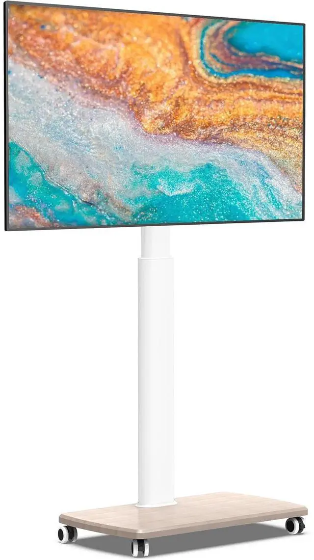 Main image of Eyesoul Rolling TV Stand for 32 to 65 70 Inch TVs, Portable Mobile TV Cart on Wheels, Tall Universal TV Floor Stands with Swivel Mount, Fit Corner, Bedroom, Living Room, Small Dorm (White)