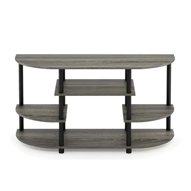 Alt view image 5 of 6 - Eyesoul JAYA Simple Design Corner TV Stand, French Oak Grey/Black, 42.04 x 22.75 x 15.55 Inches