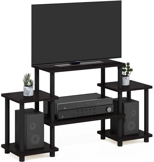 Main image of Eyesoul Turn-N-Tube No Tools Entertainment Center, Round, Square corner, Dark Walnut,11257DWN