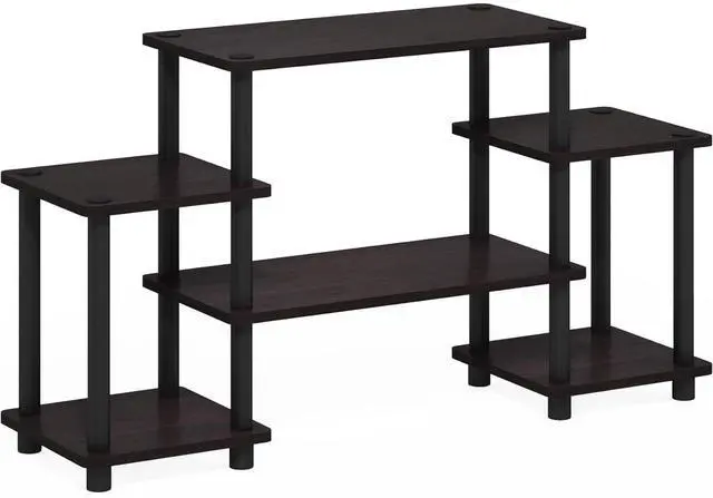 Alt view image 5 of 6 - Eyesoul Turn-N-Tube No Tools Entertainment Center, Round, Square corner, Dark Walnut,11257DWN