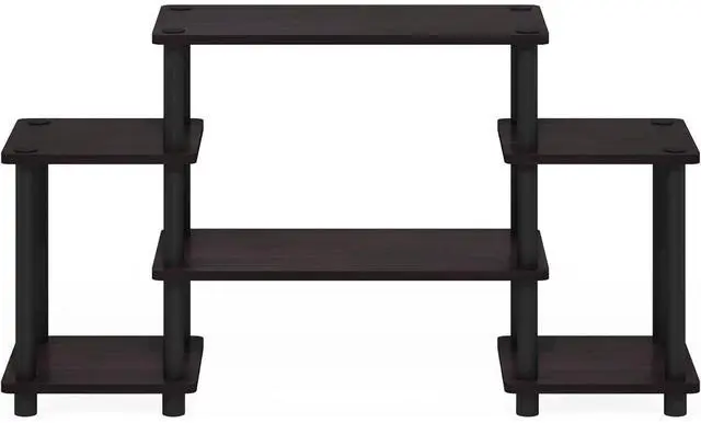 Alt view image 6 of 6 - Eyesoul Turn-N-Tube No Tools Entertainment Center, Round, Square corner, Dark Walnut,11257DWN