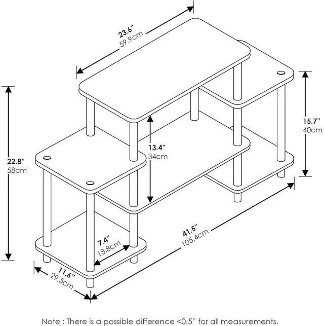 Alt view image 3 of 6 - Eyesoul Turn-N-Tube No Tools Entertainment Center, Round, Square corner, Dark Walnut,11257DWN