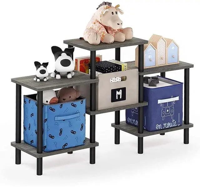 Alt view image 2 of 5 - Eyesoul Turn-N-Tube DIY Multipurpose Combination Rack, French Oak Grey/Black