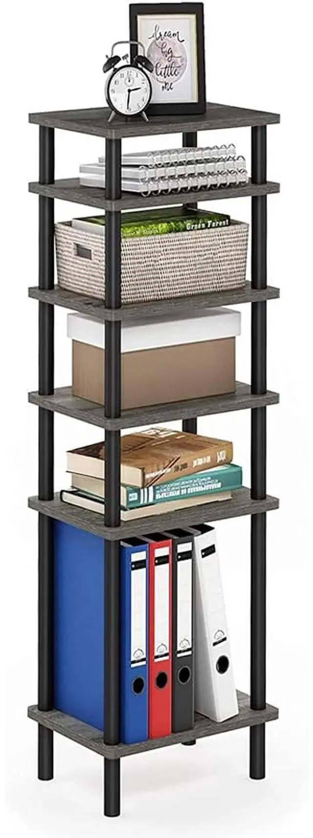 Alt view image 3 of 5 - Eyesoul Turn-N-Tube DIY Multipurpose Combination Rack, French Oak Grey/Black