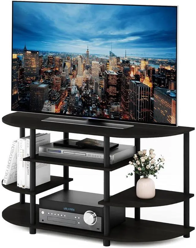 Main image of Eyesoul JAYA Simple Design Corner TV Stand, Espresso/Black