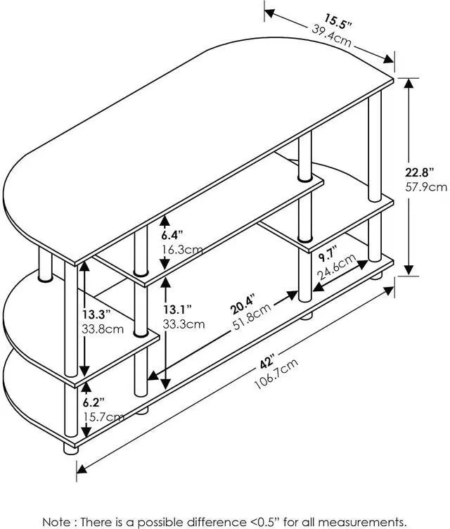 Alt view image 3 of 6 - Eyesoul JAYA Simple Design Corner TV Stand, Espresso/Black
