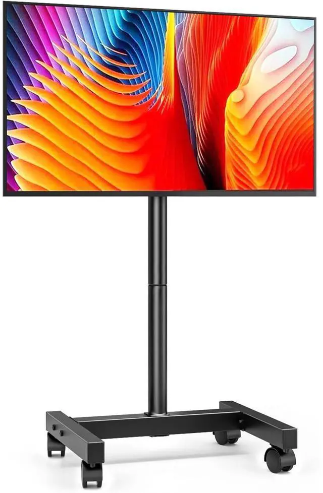 Main image of Eyesoul Mobile TV Floor Stand for 13-50 inch LCD LED Flat/Curved Panel Screen TVs up to 77 lbs, Height Adjustable TV Stand Mount with VESA 200x200, Portable TV Stand with Tilt Function AX1007TBM