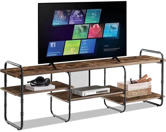 Main image of Eyesoul 75 inch TV Stand,TV Cabinet with 3-Tier Open Shelves,Vintage Wooden Style TV Console Table Entertainment Center for Living Room,Bedroom,Easy Assembly, fits up to 80 inch TV