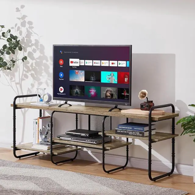 Main image of Eyesoul 75 inch TV Stand,TV Cabinet with 3-Tier Open Shelves,Vintage Wooden Style TV Console Table Entertainment Center for Living Room,Bedroom,Easy Assembly, fits up to 80 inch TV