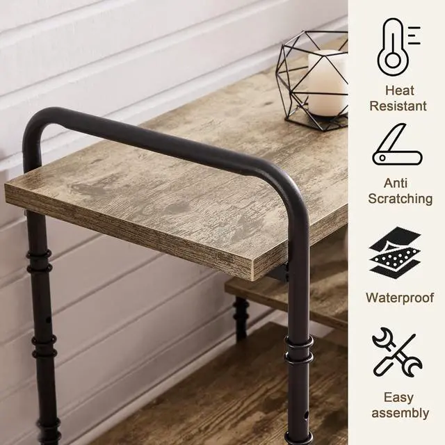 Alt view image 4 of 6 - Eyesoul 75 inch TV Stand,TV Cabinet with 3-Tier Open Shelves,Vintage Wooden Style TV Console Table Entertainment Center for Living Room,Bedroom,Easy Assembly, fits up to 80 inch TV