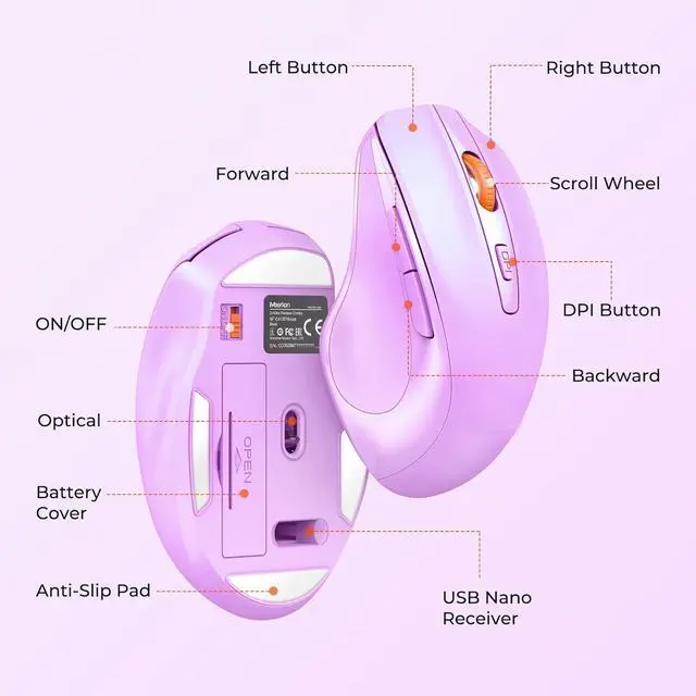 Alt view image 3 of 4 - Eyesoul White Wireless Keyboard and Mouse, 2.4G USB Receiver Plug-and-Play, Computer Keyboard with Wrist Support, 3 Level DPI Mouse, Long Time Lasting Battery for PC/Mac/Windows/Laptop, White