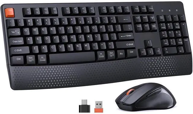 Main image of Eyesoul New Wireless Keyboard and Mouse, Computer Keyboard Mouse Combo, 3 DPI Adjustable Mouse Full-Sized Cordless Keyboard, for PC/Computer/Laptop/Windows/Mac, Black New 2025