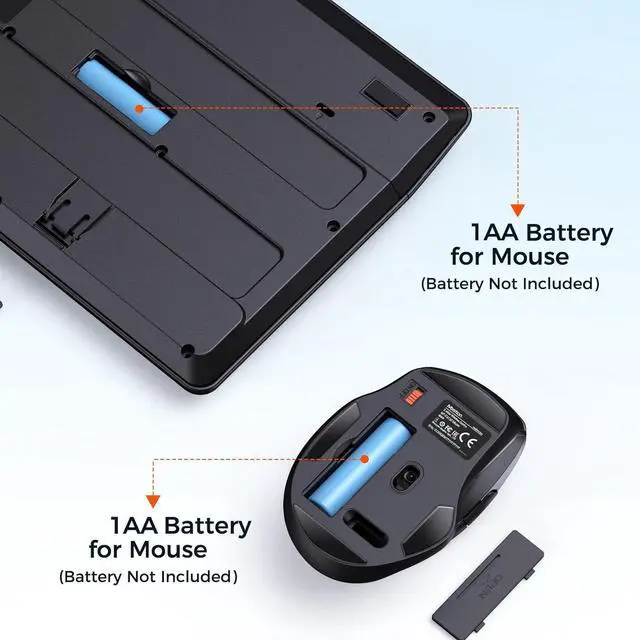Alt view image 4 of 6 - Eyesoul New Wireless Keyboard and Mouse, Computer Keyboard Mouse Combo, 3 DPI Adjustable Mouse Full-Sized Cordless Keyboard, for PC/Computer/Laptop/Windows/Mac, Black New 2025
