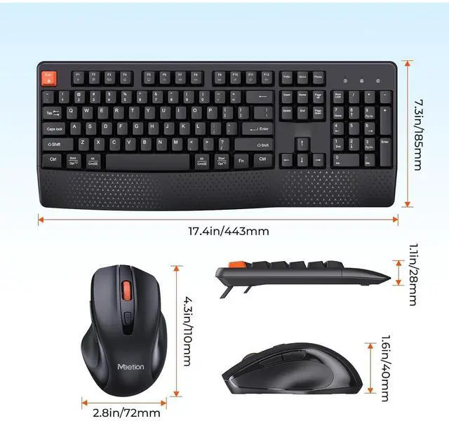 Alt view image 5 of 6 - Eyesoul New Wireless Keyboard and Mouse, Computer Keyboard Mouse Combo, 3 DPI Adjustable Mouse Full-Sized Cordless Keyboard, for PC/Computer/Laptop/Windows/Mac, Black New 2025