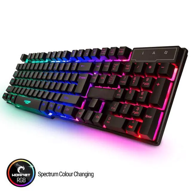 Alt view image 3 of 6 - Eyesoul Gaming Keyboard and Mouse and Mouse pad and Gaming Headset, Wired LED RGB Backlight Bundle for PC Gamers and Xbox and PS4 Users - 4 in 1 Edition Hornet RX-250