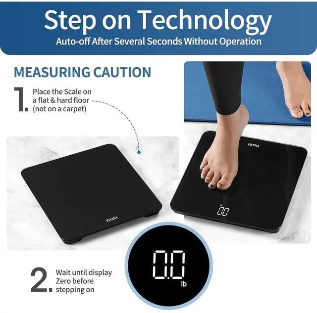 Alt view image 5 of 5 - Bathroom Scale for Body Weight, High Precision by Weight Scale Professional Factory, LED and Step On, 3*AAA Batteries Included, 400lb/182kg, Spray Silver Black