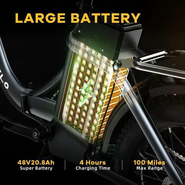 Alt view image 3 of 7 - 1000W Folding Electric Bike,48V20.8AH Removable Battery EBike,30+MPH,80 Miles Max Range Electric Bike for Adults, 20" Fat Tire Foldable ebike, Adult Electric Bikes for Commute Beach Snow(Rose Red)