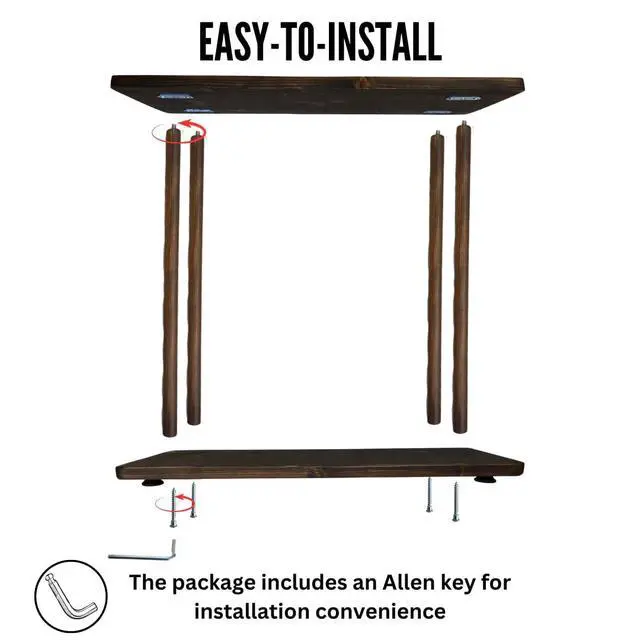 Alt view image 6 of 7 - Rectangular Solid Wood Narrow Side Table, Skinny Bedside Table, Small End Table (Dark Walnut, Large)