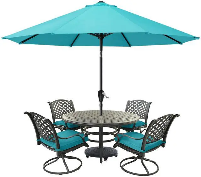 Main image of Patio Umbrella for Outdoor Market Table -8 Ribs (10ft,Turquoise)